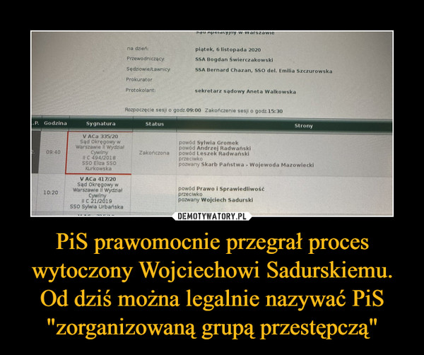 PiS prawomocnie przegrał proces wytoczony Wojciechowi Sadurskiemu. Od dziś można legalnie nazywać PiS "zorganizowaną grupą przestępczą" – Demotywatory.pl