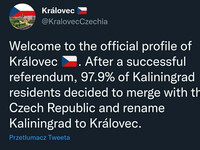 W odpowiedzi na nielegalne referenda przeprowadzone przez Rosję na terytorium Ukrainy, czeski internet przeprowadził internetowe referendum i uznano, że Kaliningrad będzie należał do Czech Zacna akcja! –  Welcome to the official profile of Královec