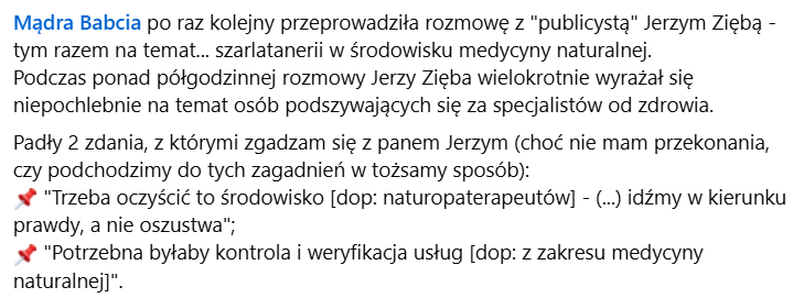 Nie wierzę w to co mówię, ale zgadzam się z Jerzym Ziębą